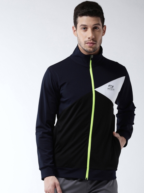 

Masch Sports Men Navy Blue Colourblocked Lightweight Sporty Jacket