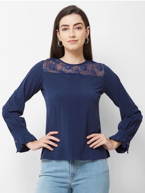 

Soie Women Navy Blue Solid Top