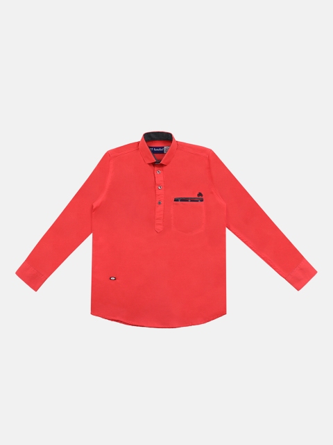 

Lil Tomatoes Boys Red Solid Straight Kurta