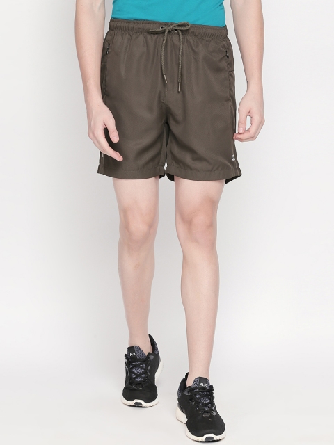 

Ajile by Pantaloons Men Olive Green Solid Regular Fit Sports Shorts