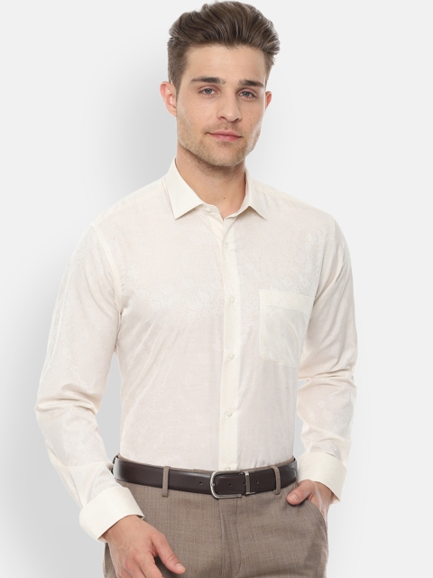 

Van Heusen Men Yellow Regular Fit Self Design Formal Shirt
