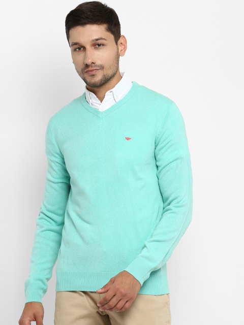 

Red Tape Men Turquoise Blue Solid Sweater