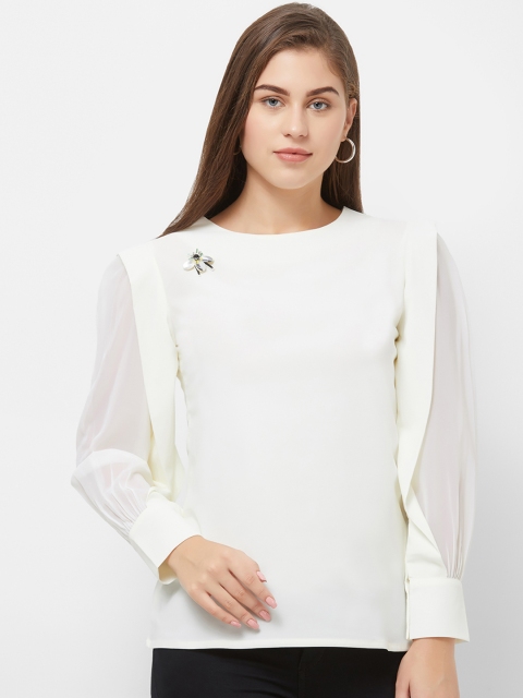 Soie Women White Solid Top