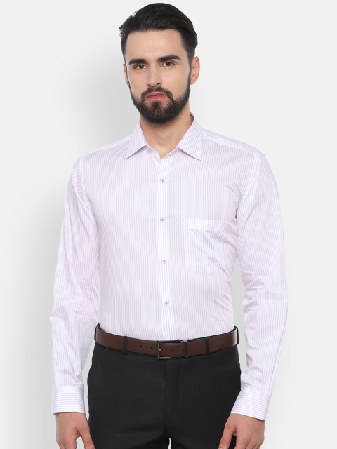 

Van Heusen Men White & Lavender Regular Fit Striped Formal Shirt