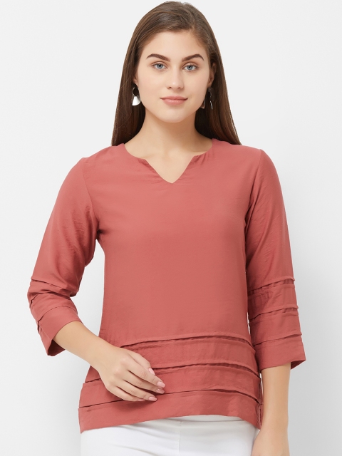 

Soie Women Peach-Coloured Solid Top