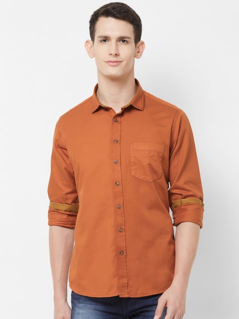 

EVOQ Men Rust Regular Fit Solid Casual Shirt