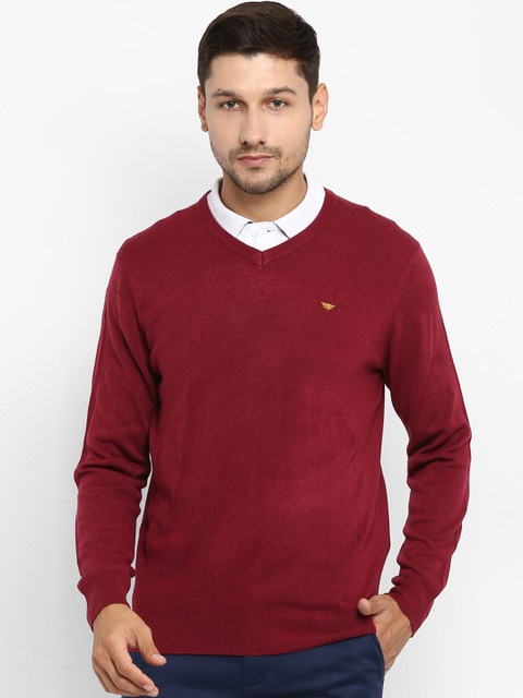 

Red Tape Men Maroon Solid Sweater