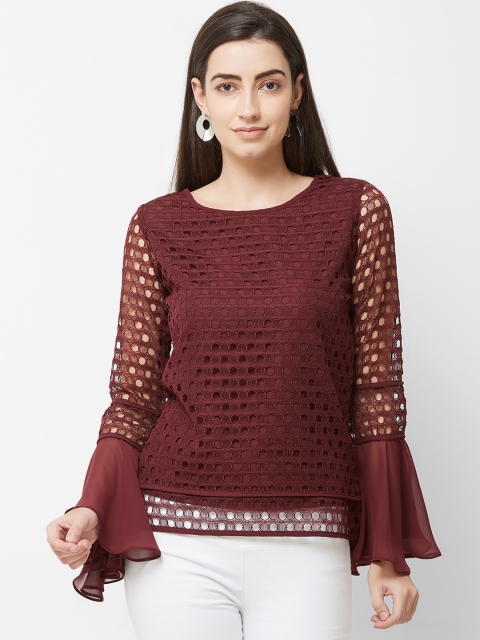 

Soie Women Magenta Self Design Top