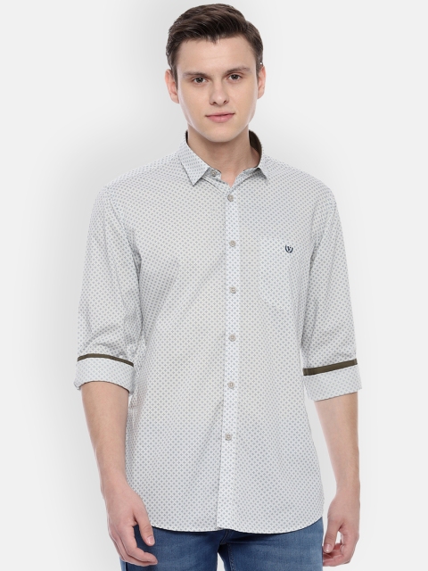 

Van Heusen Sport Men White Slim Fit Printed Casual Shirt