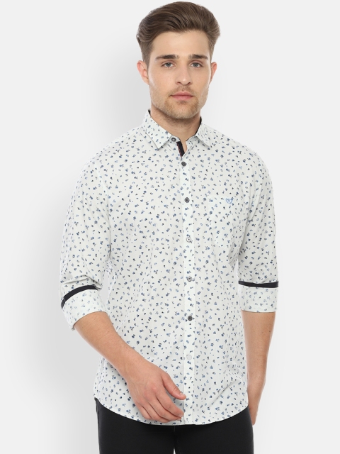 

Van Heusen Sport Men White Slim Fit Printed Casual Shirt