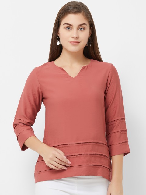 

Soie Women Peach-Coloured Solid Top