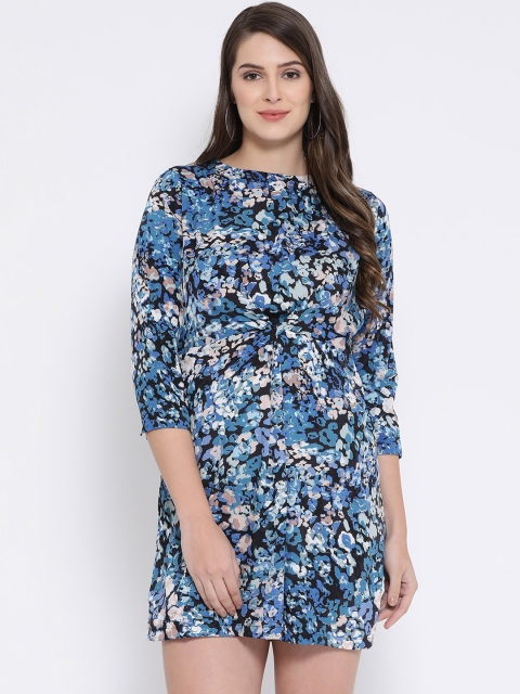 

Oxolloxo Women Printed Blue A-Line Dress