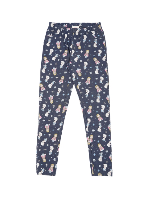 

Pantaloons Junior Girls Navy Blue Printed Ankle-Length Slim-Fit Leggings