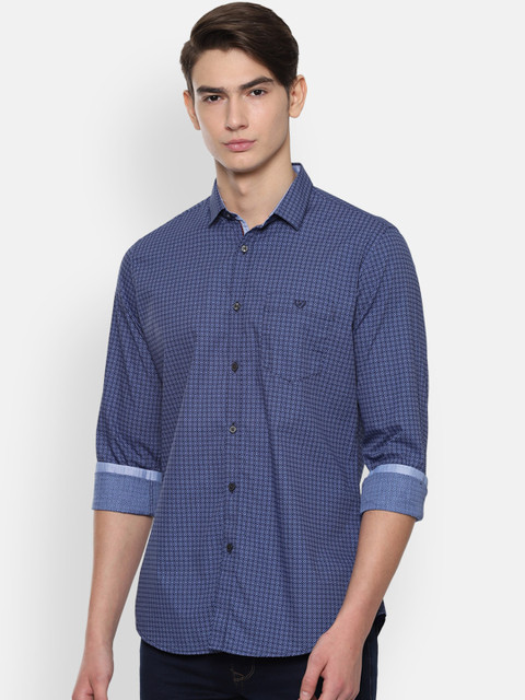 

Van Heusen Sport Men Navy Blue Slim Fit Printed Casual Shirt