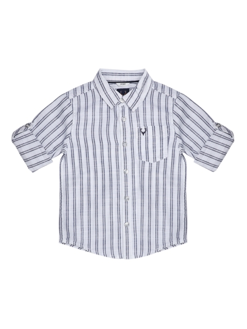 

Allen Solly Junior Boys White & Grey Regular Fit Striped Casual Shirt