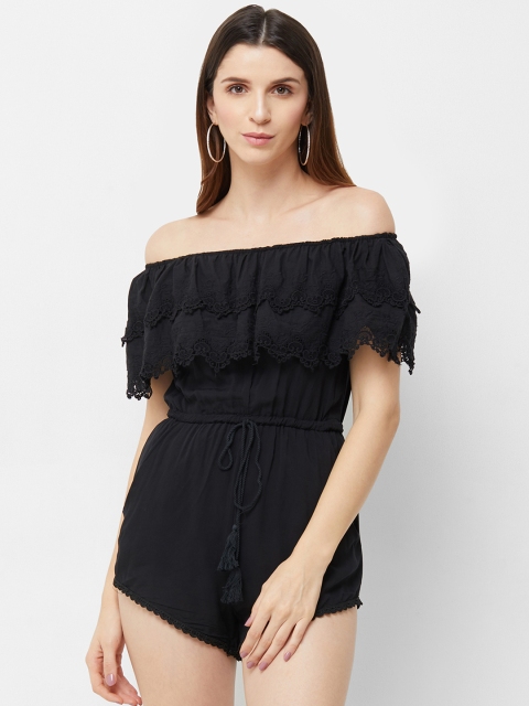 

bebe Women Black Solid Playsuit