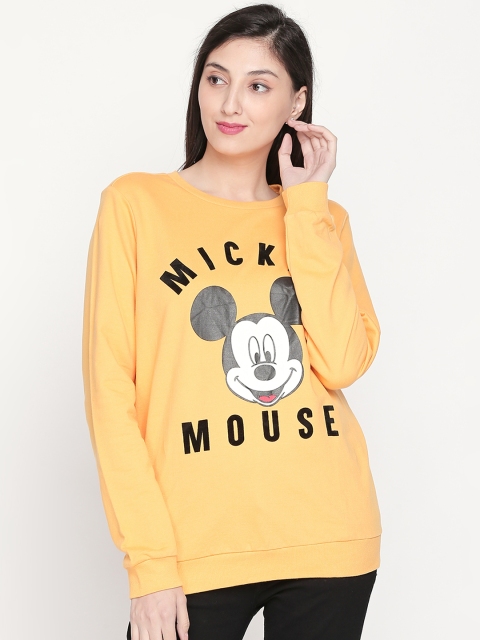 

Honey by Pantaloons Women Mustard Yellow Printed Sweatshirt