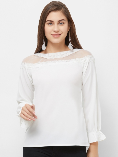 

Soie Women Off-White Embellished Top