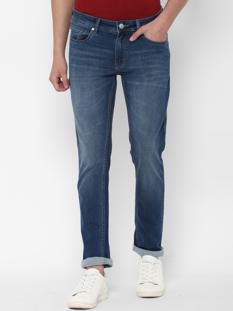 

People Men Blue Regular Fit Mid-Rise Clean Look Stretchable Jeans