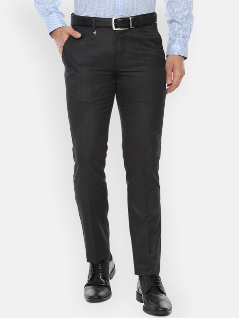 

V Dot Men Grey Skinny Fit Solid Formal Trousers