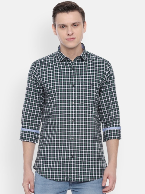 

Van Heusen Sport Men Green Slim Fit Checked Casual Shirt