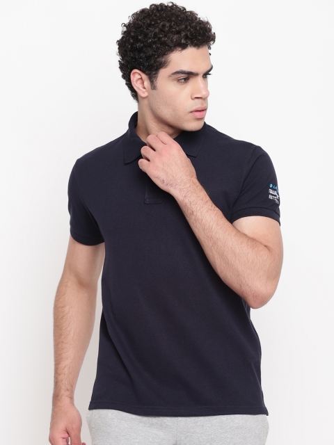 

Lotto Men Navy Blue Solid Polo Collar T-shirt