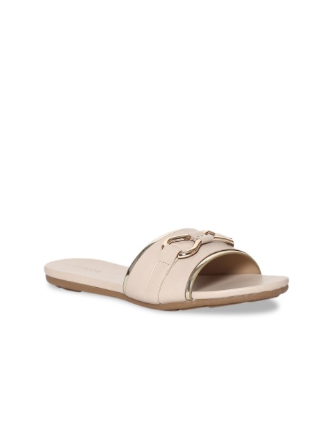 

Stride Women Beige Solid Open Toe Flats