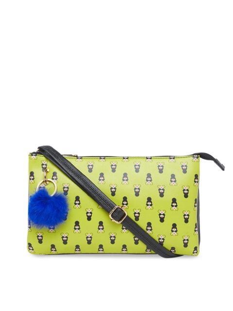 

Vdesi Lime Green & Black Printed Sling Bag