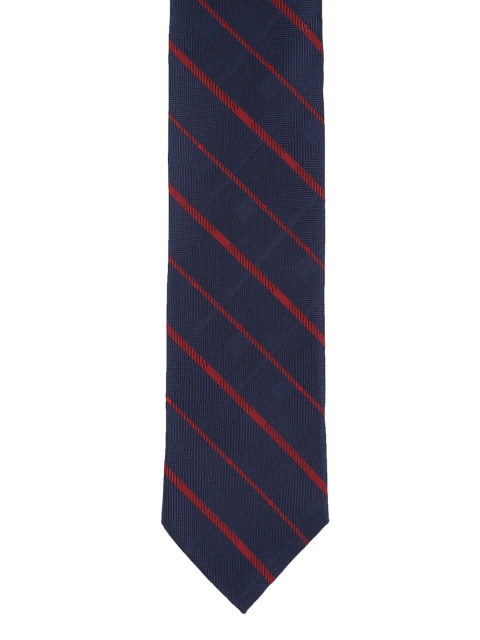 

Van Heusen Navy Blue & Red Striped Broad Tie