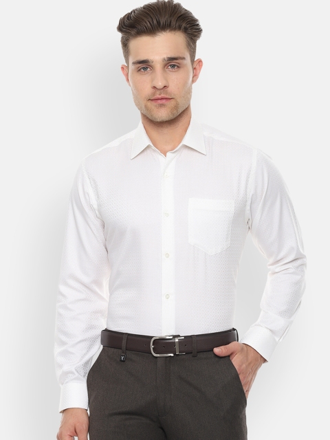 

Van Heusen Men Off-White Regular Fit Self Design Formal Shirt