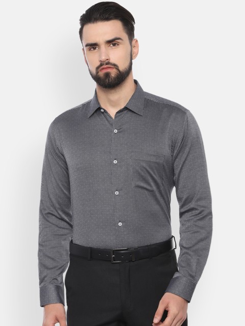 

Van Heusen Men Black & White Regular Fit Self Design Formal Shirt