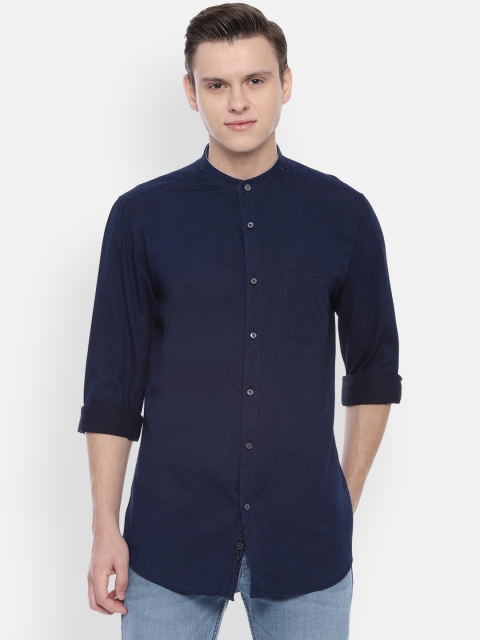

Van Heusen Sport Men Navy Blue Slim Fit Solid Casual Shirt