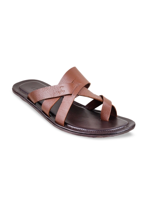 

Mochi Men Brown Solid Leather Sandals