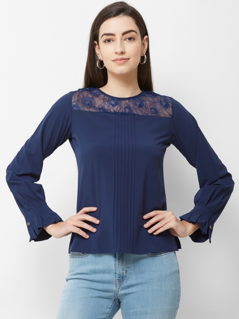 

Soie Women Navy Blue Solid Top