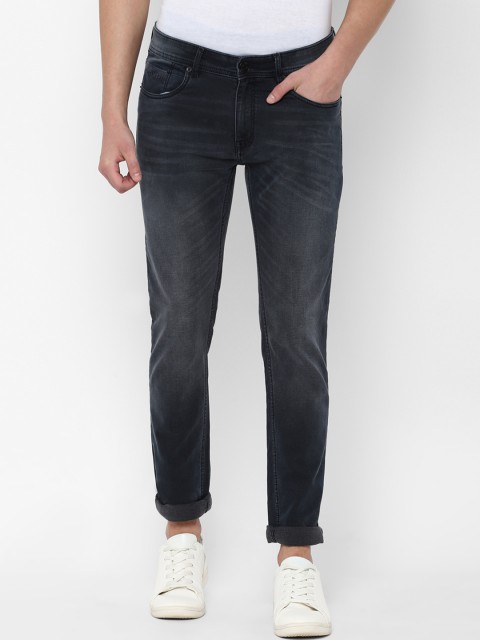 

People Men Grey Regular Fit Mid-Rise Clean Look Stretchable Jeans