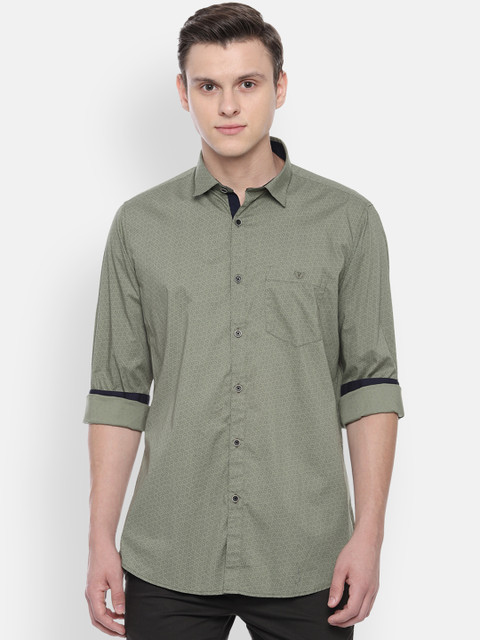

Van Heusen Sport Men Olive Green Slim Fit Printed Casual Shirt
