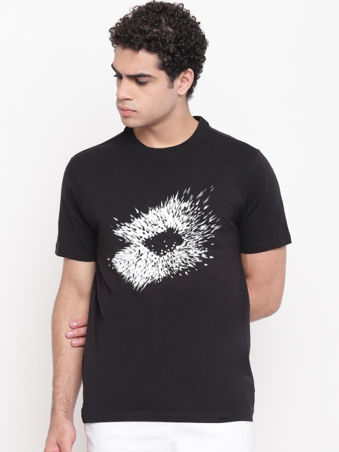 

Lotto Men Black Printed Round Neck T-shirt