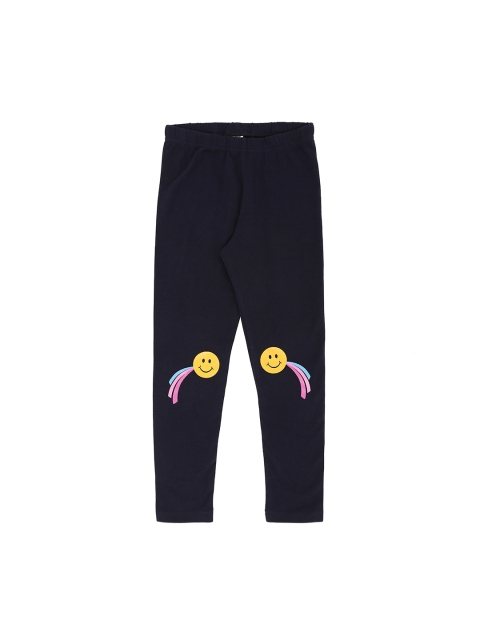 

Pantaloons Junior Girls Navy Blue Solid Ankle-Length Skinny-Fit Leggings