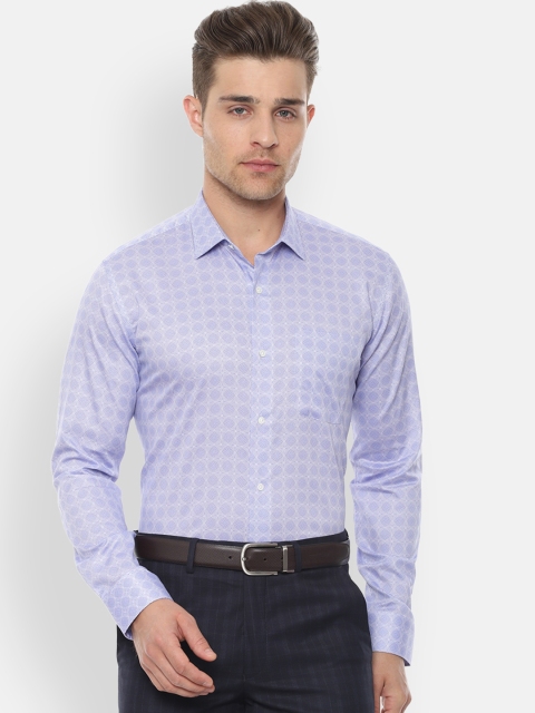 

Van Heusen Men Purple & White Slim Fit Printed Formal Shirt