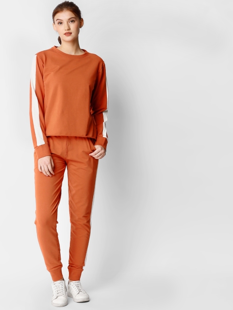 

I Like Me Women Orange & White Track Suit