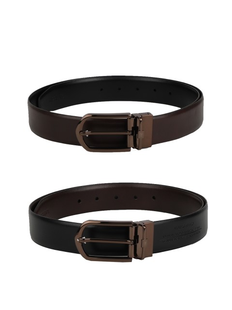 

Van Heusen Men Black & Brown Reversible Leather Solid Belt