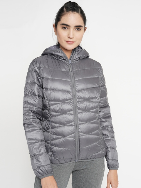

4F Women Silver-Toned Solid Jacket