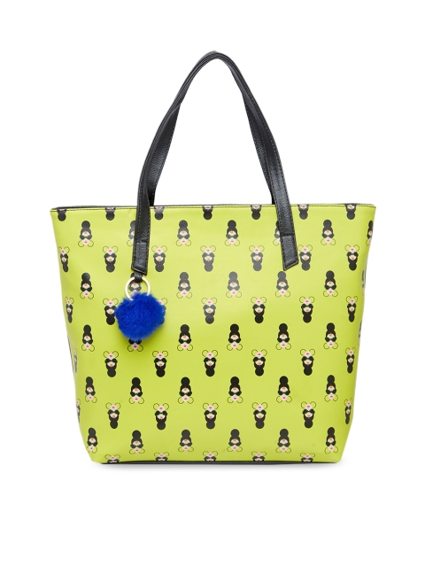 

Vdesi Lime Green & Black Printed Shoulder Bag
