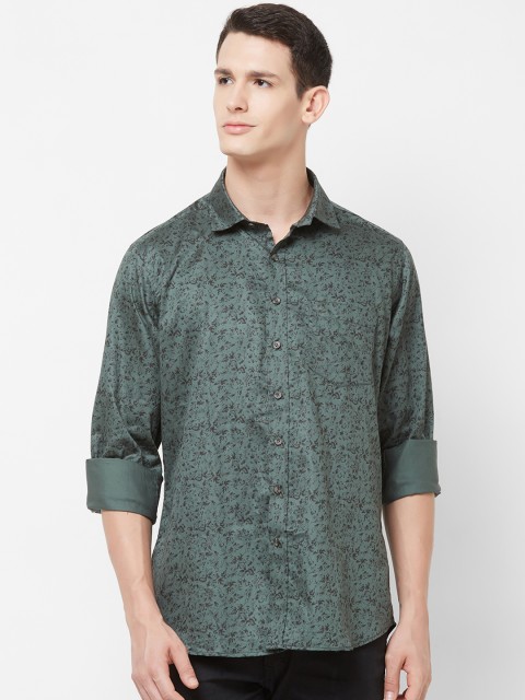 

EVOQ Men Teal & Black Regular Fit Printed Casual Shirt