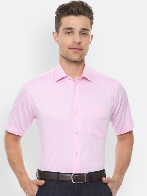 

Van Heusen Men Pink Regular Fit Self Design Formal Shirt