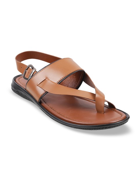 

Metro Men Tan Brown Solid Sandals