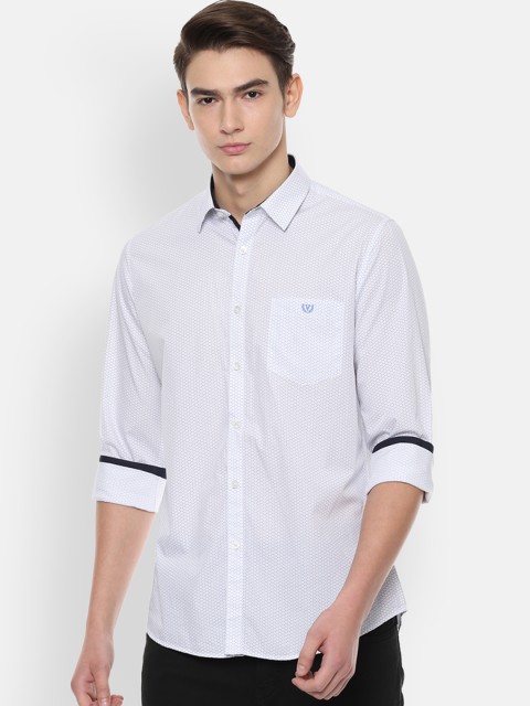 

Van Heusen Sport Men White Slim Fit Printed Casual Shirt