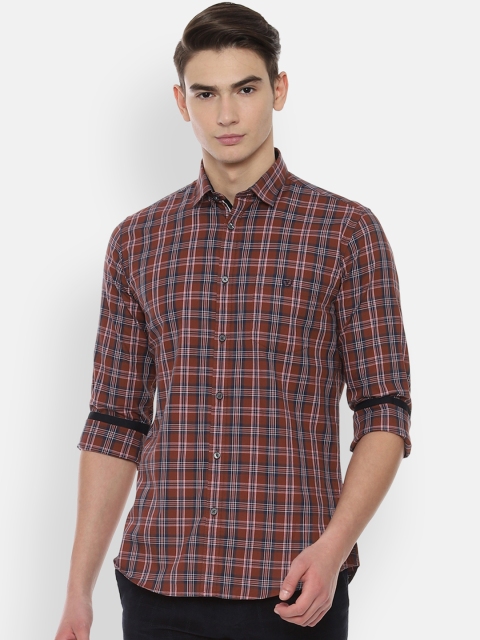 

Van Heusen Sport Men Brown Slim Fit Checked Casual Shirt
