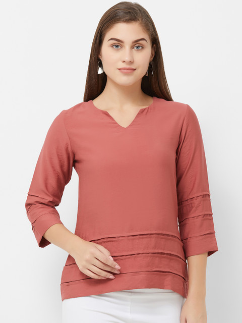 

Soie Women Peach-Coloured Solid Top