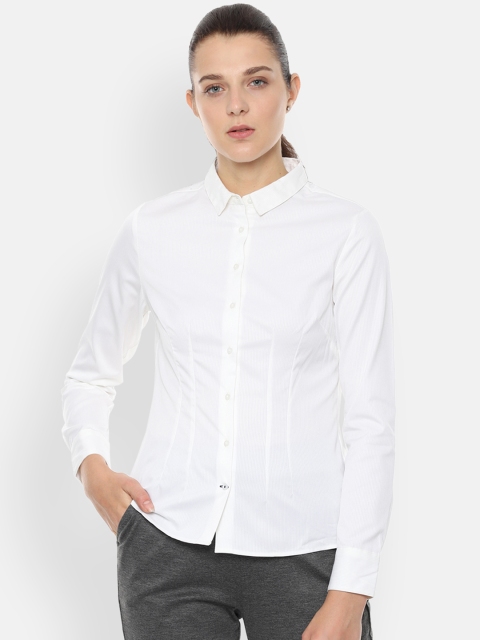 

Van Heusen Woman White Regular Fit Solid Formal Shirt